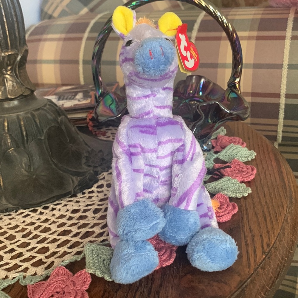 Ty Original Beanie Babies lavender purple Zebra